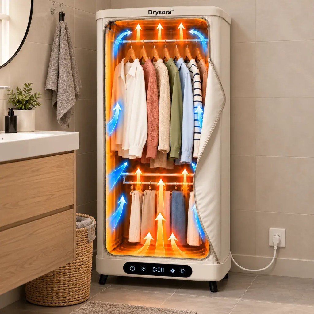 Drysora™ — leiser Warmluftstrom, Klasse A++