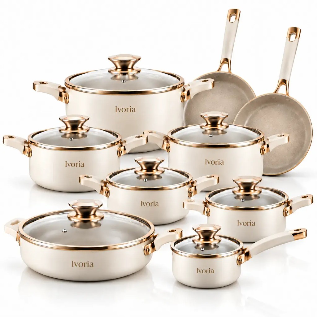 Ivoria™-Set — Töpfe, Glasdeckel und Zubehör inklusive